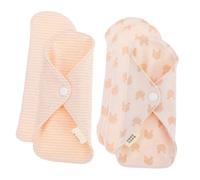 Mikikit 5 pièces Lot de Serviettes Hygiéniques Lavables Coton Biologique Absorbantes et Respirantes Réutilisables pour Femmes Période Menstruelle ou Post-accouchement Confortables et