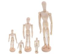 Mikikit 5 pièces Mannequin Bois Articulé avec Support Modèles de Dessin Flexibles pour Artistes Étude Anatomique et Croquis Variées pour Décoration et Apprentissage