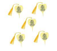 Mikikit 5 Pièces Metal Sakyamuni Bookmark marque-pages bouddhisme culture traditionnelle bouddhiste Nervures des feuilles de
