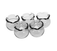 Mikikit 5 Pièces Mini Verre à Poisson Vide Miniatures De Maison De Poupée Mini Aquarium pour Maison De Poupée Bocal à Poissons Micro Paysage Accessoires à L'échelle 1/12 Un Verre Grey