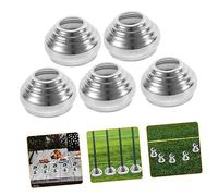 Mikikit 5 Pièces Support de Boule de Jardin Acier Inoxydable Lot de Supports pour Boules de Regard et Drapeaux Installation Facile et Aux Intempéries