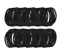 Mikikit 50 pièces Lot de Élastiques Nylon pour Cheveux Attaches à Queue de Cheval Haute Élasticité pour Adultes et Garçon Fille Noir