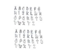 Mikikit 52pièces Pendentif Lettre Personnalisé Forme de Lettre Collier Initiale pour Mariage Fête Cadeau de Remise de Diplôme Anglaises