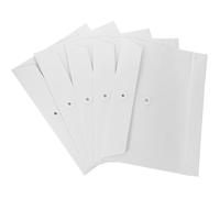 Mikikit 5pcs Pochettes de Classement en Papier Kraft Blanc, Organisateur de Dossiers Pratique Fermeture à Ficelle, pour Bureau et Gestion Administrative