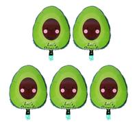 Mikikit 5pièces Ballons Aluminium Mylar Motif Avocat pour Décoration Anniversaire Fête Réutilisable pour Table et Mur