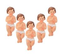 Mikikit 5pièces Mini Figurines De Jésus Résine Statues De Noël pour Crèche Décorations Religieuses pour Fêtes Et Intérieur