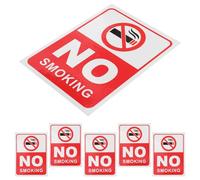 Mikikit 6 Autocollants Rectangulaires en Pvc Résistants Décollage « Interdiction de Fumer » Panneau Polyvalent de Sécurité Anti- pour Bureaux et Extérieur