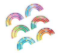 Mikikit 6 pièces Autocollants Sensoriels Colorés Adhésifs Stickers Apaisants Réutilisables pour Téléphone et Ordinateur Texture Arc Ciel pour Soulagement de Anxiété