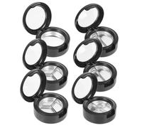 Mikikit 6 pièces Boîte de Rangement Cosmétiques Vide Palette Maquillage Compacte Rechargeable Étui Transparent Rond Compartiments Diffuseur Portable pour Highlighter Lèvres Usage Voyage