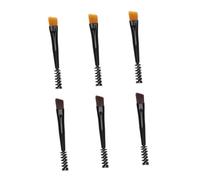 Mikikit 6 pièces Brosse Sourcils Double Embout Multifonctionnelle Mini Brosse à Poils Durs et Peigne Sourcil Portable pour Coiffage des Cils et
