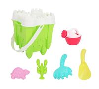 Mikikit 6 pièces Jeu de Plage pour Garçon Fille Ensemble de Jouets de Sable avec Seau et Pelle pour Amusement Estival Bord de Mer