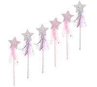 Mikikit 6 Pièces Lot de Baguettes de Fée Étoile pour Garçon Fille Accessoires de Déguisement Princesse Légères et Durables pour Jeux Rôles Fêtes et