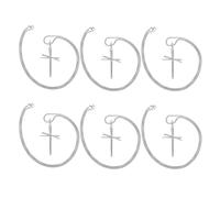 Mikikit 6 pièces Lot de Colliers Croix Acier Inoxydable Pendentif Croix Hip-hop Street Dance Léger et Confortable pour Hommes et Femmes Bijou Religieux Catholique