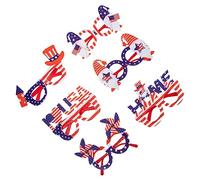 Mikikit 6 pièces Lunettes de Fête Patriotiques pour Adultes et Accessoires Photobooth Independence Day Décoration Usa Festive