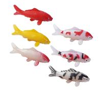 Mikikit 6 pièces Modèles de Poisson Koi Plastique Résistants Décoration Réaliste pour Aquarium de Poisson Étang Japonais pour Décor de Jardin