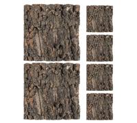 Mikikit 6 Pièces Natural Cork Bark Panels for Reptile Terrariums Textured Climbing Background Decor for Bearded Dragon Snake and Tortoise Enclosures