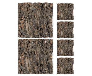Mikikit 6 Pièces Natural Cork Bark Panels for Reptile Terrariums Textured Climbing Background Decor for Bearded Dragon Snake and Tortoise Enclosures