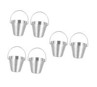Mikikit 6 Pièces Plateau à Œufs Teppanyaki Support à Vapeur D'oeufs d'acier Inoxydable Support D'oeuf à La Coque Coquetier en Métal Petits Seaux Galvanisés Mini Seaux Seau De Plage Ménage