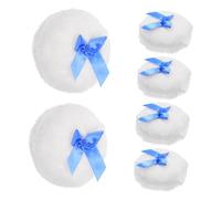 Mikikit 6 Pièces Powder Puff For Babies With Soft Plush Texture And Adorable Bow Design Gentle Makeup Applicator For Newborn Skin Care Portable And Daily Use