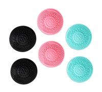 Mikikit 6 Pièces Set de Tapis de Nettoyage Silicone pour Pinceaux de Maquillage Mats Flexibles avec Picots Convexes Outil pour Nettoyer Brosses Cosmétiques Adapté Usage Maison et Salon