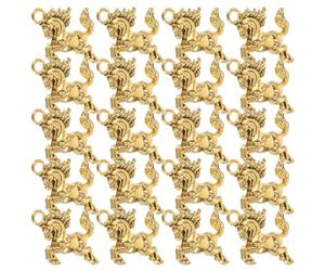 Mikikit 60 Breloques Pendentif Cheval en Alliage de Zinc Or pour Création de Bijoux Diy, Design Élégant, Amulette 2026 Année du Cheval, pour Chinese New Year