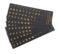 Mikikit 6feuilles Autocollants De Clavier Anglais De Stickers pour Ordinateur Portable avec Lettres Et Jaune Autocollants De Langue pour Clavier Décoration Pratique Et Durable