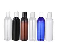 Mikikit 6pièces Lot De Bouteilles Cosmétiques Vides Flacons De Voyage Portables Avec Bouchon-poussoir Conteneurs Rechargeables Pour Shampooing Et Lotion Design Compact Sans Fuite