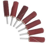 Mikikit 7 Pièces Tambours de Ponçage Cylindriques pour Bois et Plastique, Accessoires de Ponçage Compacts Bande Abrasive en Sable pour Projets de Bricolage