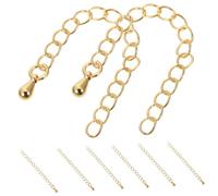 Mikikit 8 pièces Chaînes Extension Or pour Bracelets et Colliers DIY Accessoires de Bijoux avec Chaîne Fine et Rallonge Totale Compatible pour Fabrication de Bracelets et Charms