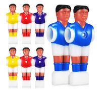 Mikikit 8 pièces Figurines Babyfoot Résine Remplacement Joueurs de Jeu Football Table Couleurs Classiques Jaune Rouge Bleu Compatibles Barres Standard et Réutilisable