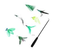 Mikikit 8 pièces Kit Interactif pour Chat avec Canne à Plumes Stimulant Linstinct de Chasse Accessoire Durable pour et Divertissement des Félins