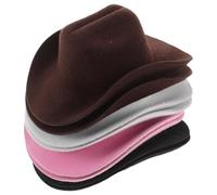 Mikikit 8 Pièces Mini Chapeaux Cowboy EVA pour Poupées Petits Chapeaux Western Cowgirl pour Anniversaire Accessoires Décoratifs pour Fête et Déguisement Western
