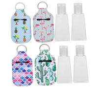 Mikikit 8 pièces Set de Mini Flacons avec Housses pour Parfum Porte-clés Pratique Bouteilles Vides de Voyage Résistantes et Durables Protection Anti-rayures pour Transport Facile