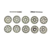 Mikikit 8Trous Mini Disque à Couper Diamant Ensemble de Lames pour Outils Rotatifs pour Verre et Accessoires de Découpe Ultrathins avec Mandrins