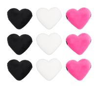 Mikikit 9 pièces Set de tampons maquillage forme de cœur doux pour fond de teint et poudre visage accessoires maquillage pour application liquide et poudre convient pour usage quotidien