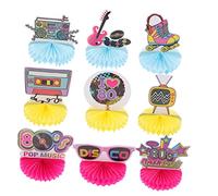 Mikikit 9Pièces Centre de Table Nid Abeille Décorations Vintage des Années pour Fête Mariage et Anniversaire Décor Pratique et pour Événements Festifs