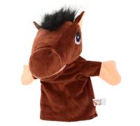 Mikikit à Main Animale Peluche Douce avec Bouche Mobile pour Contes et Activités Préscolaires Dinteraction Parent Garçon Fille Forme de Cheval