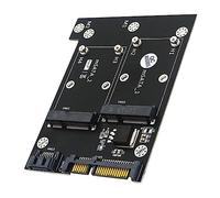 Mikikit Adaptateur Msata Double vers Double Sata3 pour SSD, Convertisseur Mini Haute Vitesse 6Gbps, Boîtier Métal LED Bleue