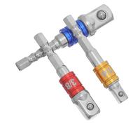 Mikikit Adaptateur pour Perceuse à Percussion 3 Pièces Coloré en Aluminium avec Support - Jeu de Douilles 1/4, 3/8 et 1/2 pour Outils Manuels, Atelier Mécanique et Bricolage Professionnel