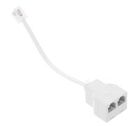 Mikikit Adaptateur Prise Téléphonique Blanc à 4 Fils Répartiteur Ligne Téléphonique 1 vers 2 Câble Détachable pour Usage Domestique Compatibles Ligne Fixe Transmission Stable et Claire