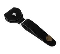 Mikikit Adaptateur Sangle Guitare en Polyuréthane Noir avec Étui Porte-Médiators à Fermeture Pression Porte-Clés Rangement Médiators Intégré Accessoire Pratique pour Musiciens Nomades