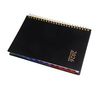 Mikikit Agenda 2026 A5 Noir sans Autocollants - Planificateur Hebdomadaire et Mensuel Sections pour Objectifs et Rendez-Vous Carnet D’Horaires Polyvalent pour Étudiants Enseignants et