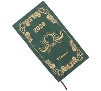 Mikikit Agenda Quotidien 2026 A6 365 Jours Carnet de Planification Vert Foncé, Organisateur Hebdomadaire et Mensuel, Journal de Suivi des Habitudes et Gestion des Tâches