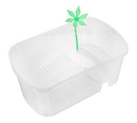 Mikikit Aquarium pour Tortues avec Plateforme Antidérapante en Plastique Blanc, Habitat Intérieur pour Reptiles, Bassin d'eau et Rampe D'accès, Petit Modèle Adapté aux Bernard-l’hermite