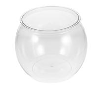 Mikikit Aquarium Rond Incassable en Plastique Pet 20 X 17 CM Bocal à Poissons Rouges Transparent Petit Aquarium de Bureau Compact pour Élevage et Décoration Aquatique