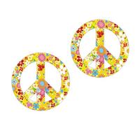 Mikikit Autocollant Auto-adhésif 2pcs Autocollant de Voiture Symbole Paix Floral en Pvc pour Décoration de Laptop et Projets DIY