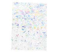 Mikikit Autocollants Fenêtre Collision PVC Non Adhésif Décor Étoile Colorée Arc Ciel Stickers Décoratifs Amovibles pour Maison et Bureau Effet Lumineux