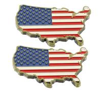 Mikikit Autocollants Magnétiques Drapeau Américain 3D Métallique, Lot de 2 Pièces, Finition Polie, Résistants aux Intempéries, Décor Patriotique pour Réfrigérateur, Collectionneurs