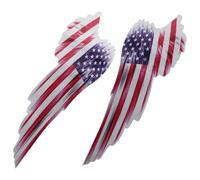 Mikikit Autocollants Réfléchissants Ailes d'ange Drapeau Américain Grandes Dimensions Vinyle Imperméable Couleur Multicolore 1 Paire pour Pare-Chocs et Pare-Brise Voiture Décoration