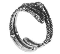 Mikikit Bague Serpent Homme en Acier Inoxydable Réglable Bague Ouverte Style Rétro Vintage Bijou Gothique Animal Taille 12 Accessoire Mode Punk et Empilable